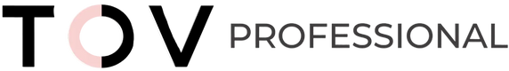 TOV Professional logo with black and pink lettering on a white background.