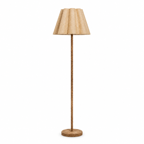 Ondelys Natural Jute Scalloped Floor Lamp